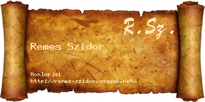 Remes Szidor névjegykártya